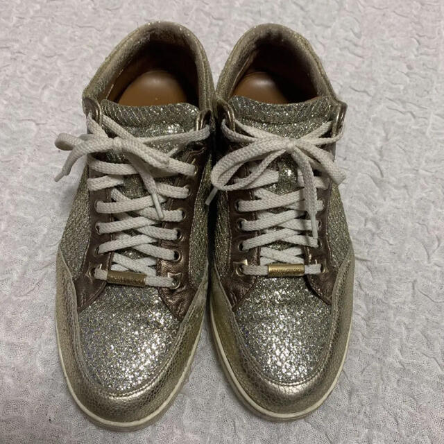 JIMMY CHOO♡マイアミスニーカー・ゴールドグリッター ゴールドグリッター スニーカー