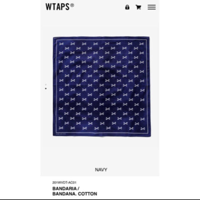 W)taps(ダブルタップス)のwtaps 20ss bandana cross bones navy vans メンズのファッション小物(バンダナ/スカーフ)の商品写真