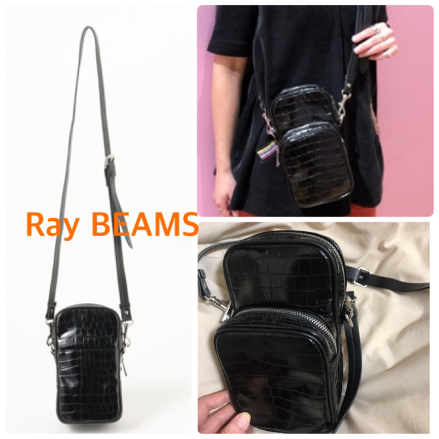 Ray BEAMS(レイビームス)のRay BEAMS クロコ風　型押し　カメラバッグ レディースのバッグ(ショルダーバッグ)の商品写真