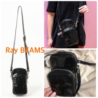 レイビームス(Ray BEAMS)のRay BEAMS クロコ風　型押し　カメラバッグ(ショルダーバッグ)