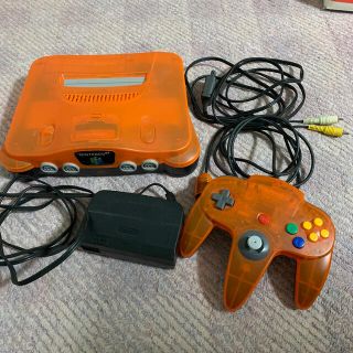 ニンテンドウ64(NINTENDO 64)のニンテンドー64　本体　クリアオレンジ　ダイエー優勝限定カラー　動作確認済み(家庭用ゲーム機本体)