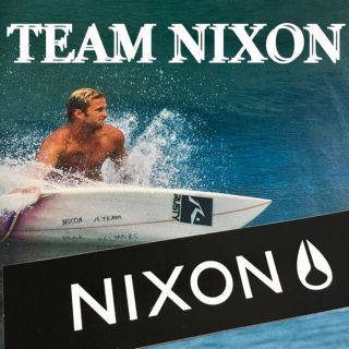 ニクソン(NIXON)のNIXONニクソン　US限定　ロゴ　ボックスバナー　ステッカー　black(サーフィン)