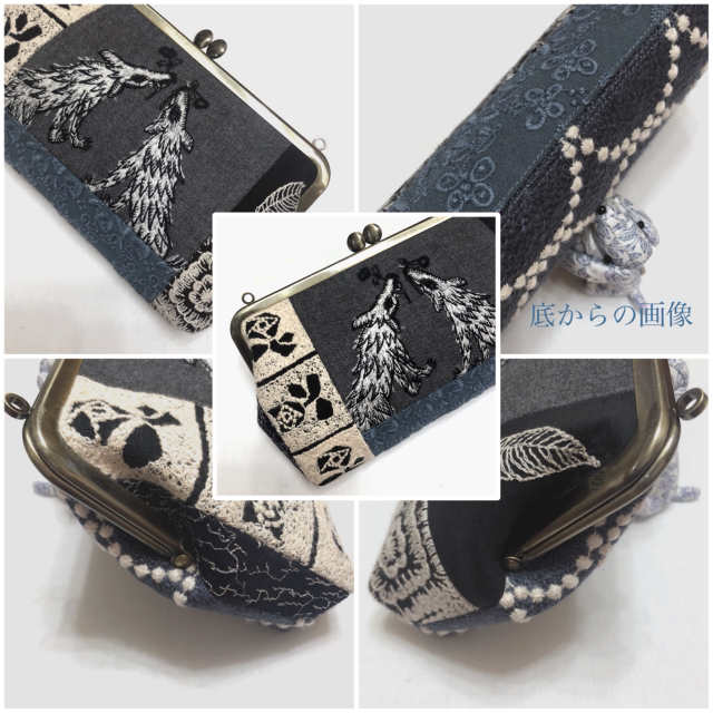 ミナペルホネン ハンドメイド がま口 wolf マーメイド ゆきのひ 通帳 ミナペルホネン ハンドメイド がま口 wolf マーメイド ゆきのひ 通帳