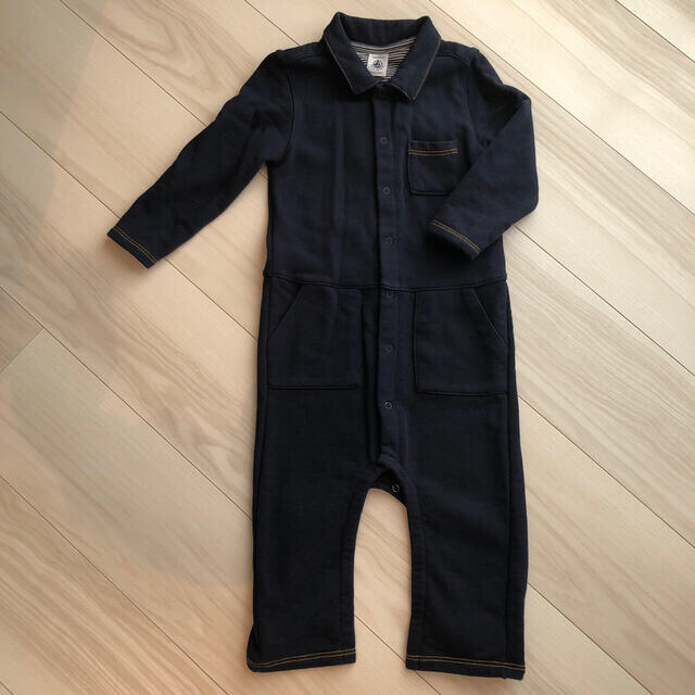 PETIT BATEAU(プチバトー)のプチバトー  オールインワン　オーバーオール　２着セット キッズ/ベビー/マタニティのベビー服(~85cm)(ロンパース)の商品写真