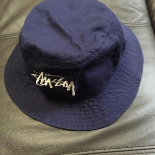 ステューシー(STUSSY)のstussy バケットハット ネイビーブルー(ハット)