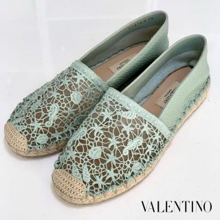 ヴァレンティノ(VALENTINO)の2322 ヴァレンティノ レザー エスパドリーユ レース フラットシューズ ミン(スリッポン/モカシン)