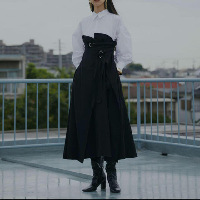 Ameri VINTAGE(アメリヴィンテージ)のAmeri vintage MILLEFEUILLE SHIRT DRESS レディースのワンピース(ロングワンピース/マキシワンピース)の商品写真