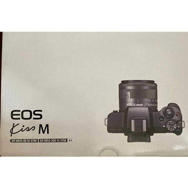 Canon(キヤノン)の新品未使用 EOS Kiss M・ダブルズームキット・ブラック スマホ/家電/カメラのカメラ(デジタル一眼)の商品写真