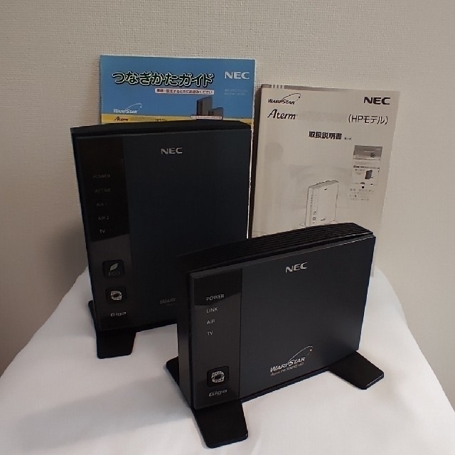 NEC(エヌイーシー)のWifiルータNEC WR8700N+WL300NE-AG スマホ/家電/カメラのPC/タブレット(PC周辺機器)の商品写真