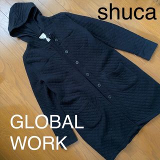 シュカグローバルワーク(shuca GLOBALWORK)のshuca GLOBAL WORK  薄手キルティングコート　黒(スプリングコート)