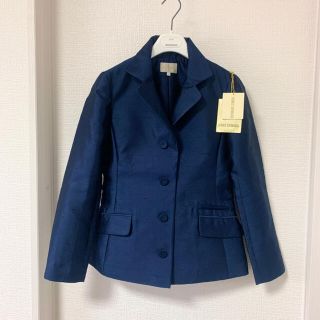 ジュンコシマダ(JUNKO SHIMADA)のジュンコ シマダ❤️新品❤️シルクの光沢ジャケット／ネイビー9号(テーラードジャケット)