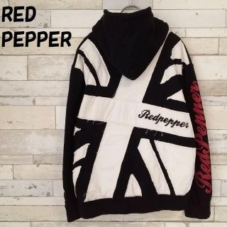 レッドペッパー(REDPEPPER)の【人気】レッドペッパー ビッグロゴ 裏起毛ジップパーカー ユニオンジャック XL(パーカー)