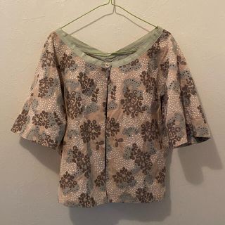 ミナペルホネン(mina perhonen)の【美品】ミナペルホネン happy camouflage 半袖 ブラウス(シャツ/ブラウス(半袖/袖なし))