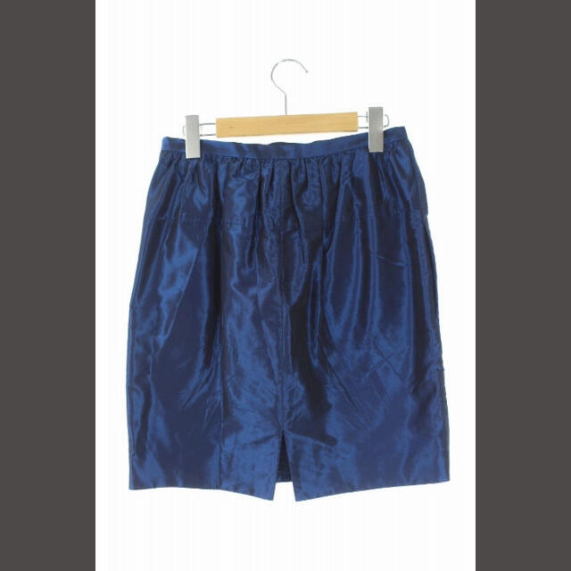 Drawer(ドゥロワー)のドゥロワー Drawer スカート ギャザー 台形 ミニ 36 青 /MN ■O レディースのスカート(ミニスカート)の商品写真