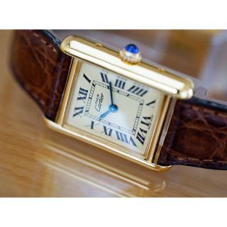 カルティエ(Cartier)の美品 カルティエ マスト タンク アイボリー SM Cartier (腕時計)