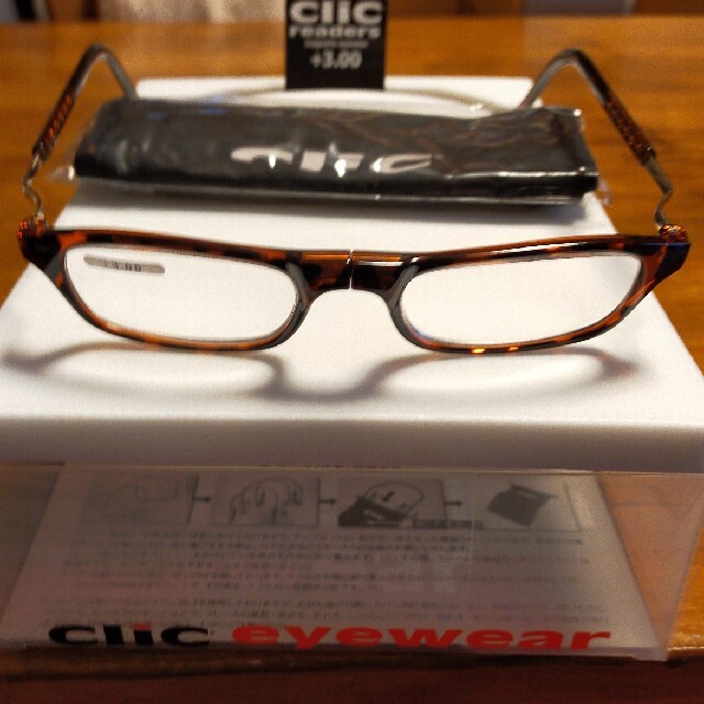 Clic Readers(クリックリーダー)のクリックリーダー　クリックエクスパンダブル　ダークデミ　+3.0　老眼鏡　12 メンズのファッション小物(サングラス/メガネ)の商品写真