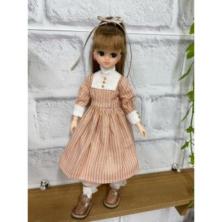 リカちゃん服 ｼﾏｼﾏピンクワンピース(その他)