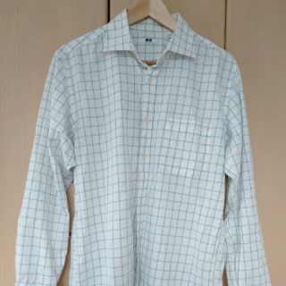 ユニクロ(UNIQLO)のユニクロ　グリーンチェックシャツ　Lサイズ(シャツ)