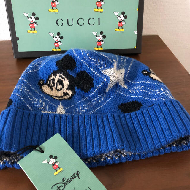 Gucci(グッチ)のGUCCI グッチ Disney ミッキーマウス　ニット帽　未使用　サイズM メンズの帽子(ニット帽/ビーニー)の商品写真