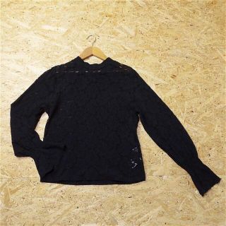 ローリーズファーム(LOWRYS FARM)の美品 ローリーズファーム M ブラウス カットソー 黒 レディース HY163(シャツ/ブラウス(長袖/七分))