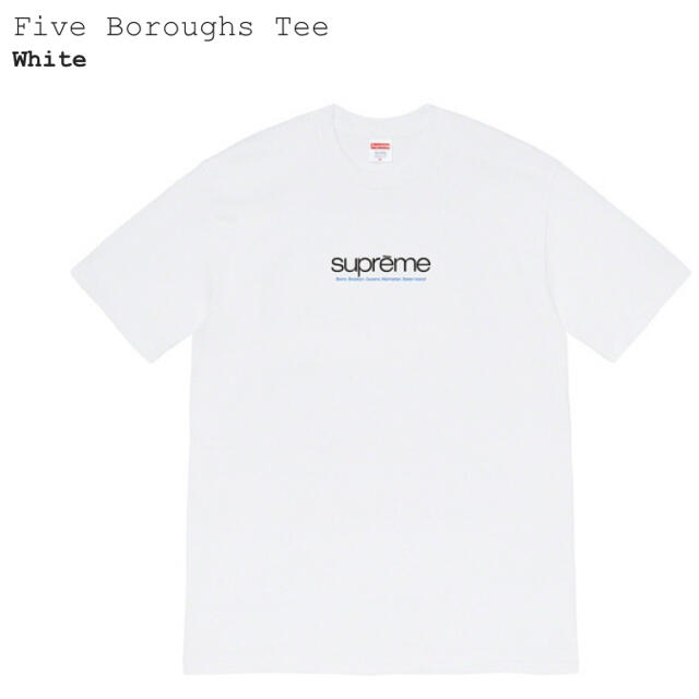 SUPREME 21SS Five Boroughs Tee M White