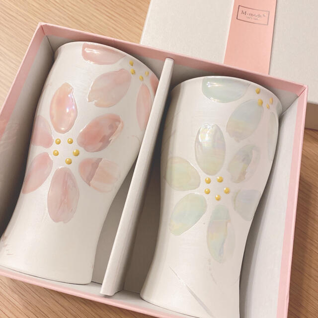 新品　未使用　陶器　ペアタンブラー　桜　和柄