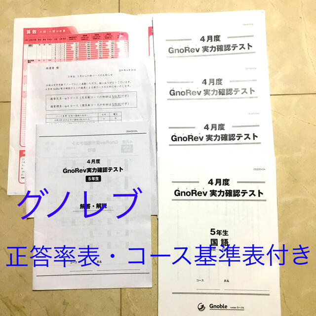 流行 グノーブル 6年 グノレブ テスト3月-12月+夏期実力テスト