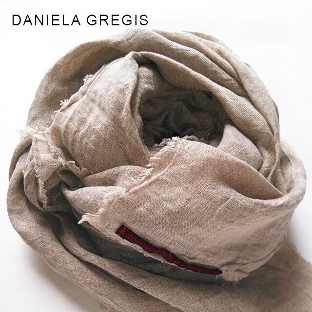 美品 DANIELA GREGIS✨ダニエラグレジス 麻 リネン 大判ストールストール/パシュミナ