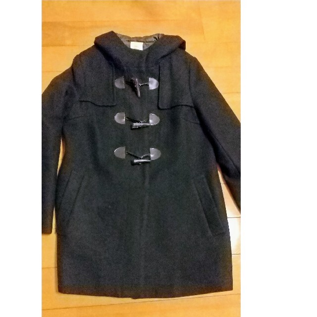 Le souk(ルスーク)の最終価格 ルスーク フード付きハーフダッフルコート   黒 レディースのジャケット/アウター(ダッフルコート)の商品写真