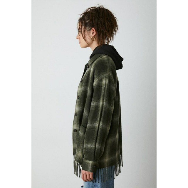 【美品】MOUSSY FRINGE OMBRE CHECK シャツ 1