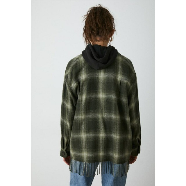 【美品】MOUSSY FRINGE OMBRE CHECK シャツ 2