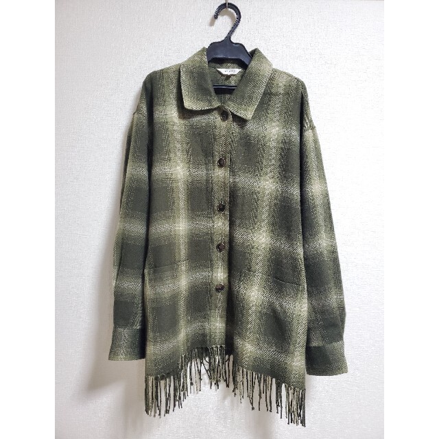 【美品】MOUSSY FRINGE OMBRE CHECK シャツ 3