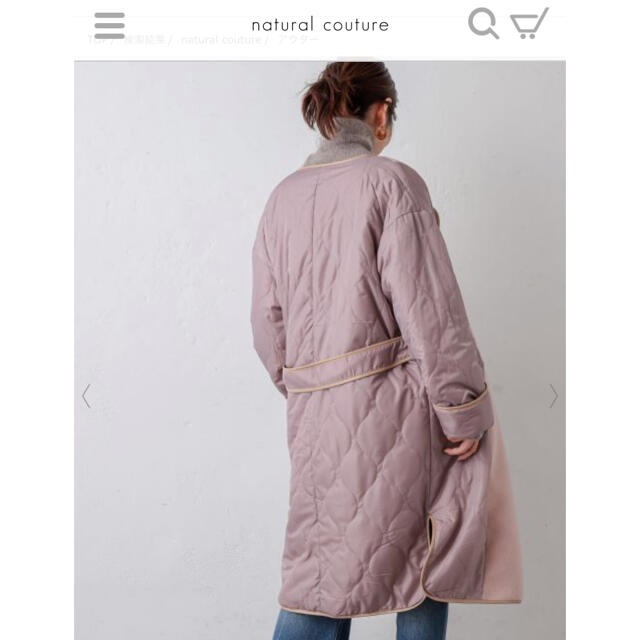 natural couture(ナチュラルクチュール)のキルトリバーシブルコート レディースのジャケット/アウター(ロングコート)の商品写真