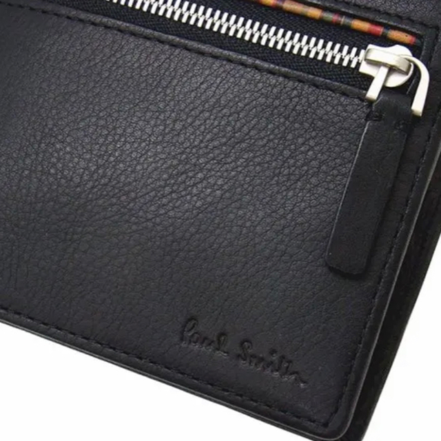 Paul Smith(ポールスミス)の☆新品☆箱付☆ポールスミス メンズ 牛革 2つ折り 財布 ジップシグ ブラック メンズのファッション小物(折り財布)の商品写真