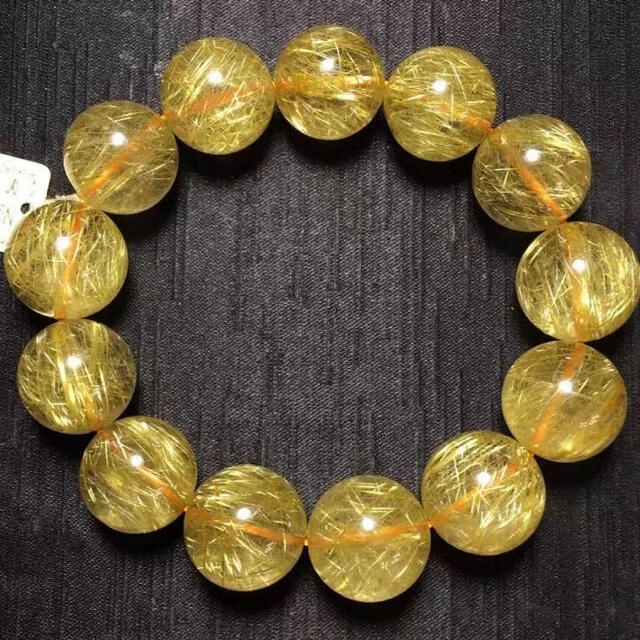 天然】ゴールド ルチルクォーツ ブレスレット 17.8mm www.campilusa.pt