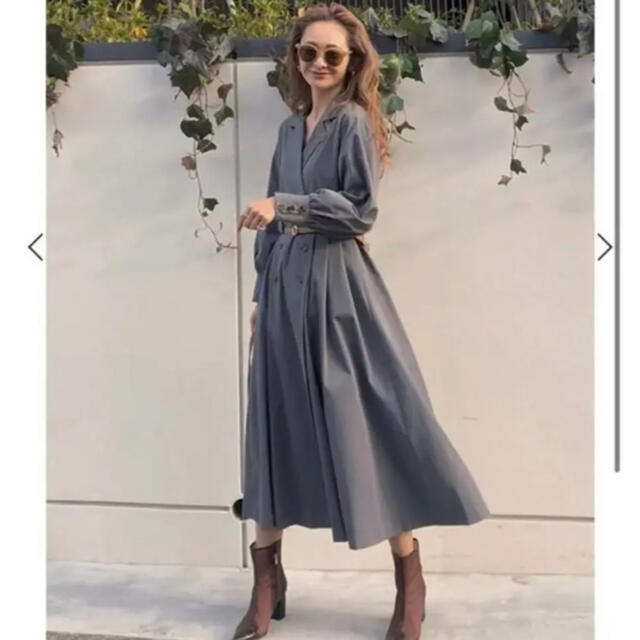 Ameri VINTAGE  LONG COAT LIKE BELT DRESS