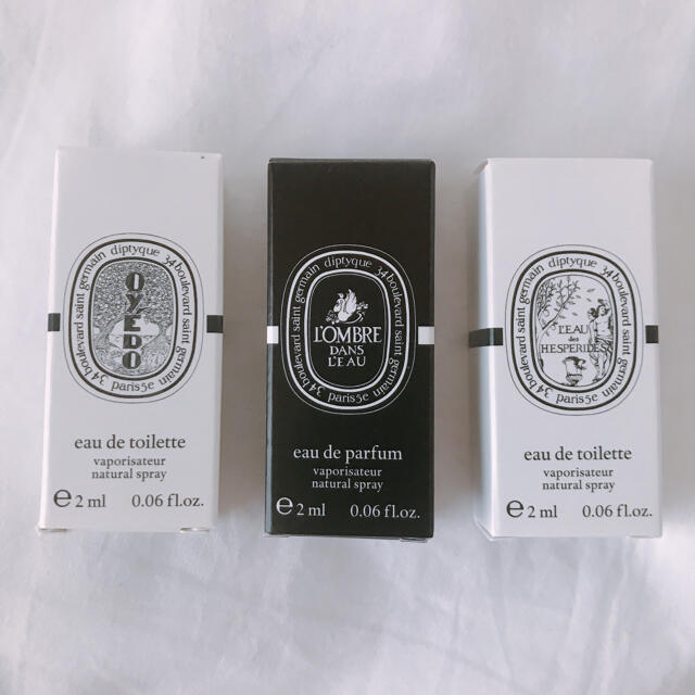 diptyque(ディプティック)の𓆸diptyqueお試しサイズ3種類【2ml】＋巾着付 コスメ/美容の香水(香水(女性用))の商品写真