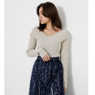 リエンダ(rienda)の新品☆リエンダ☆フロントクロスロングSLVknitTOP(ニット/セーター)