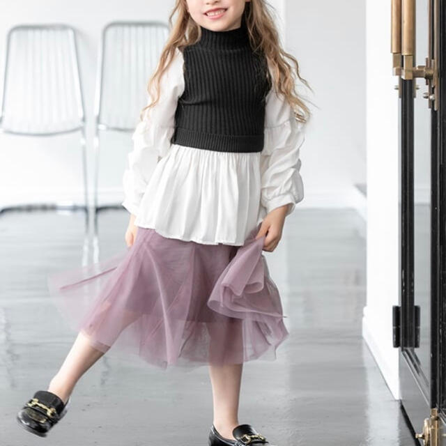 fifth(フィフス)のfifth レイヤード　ニット　子供　キッズ キッズ/ベビー/マタニティのキッズ服女の子用(90cm~)(ニット)の商品写真