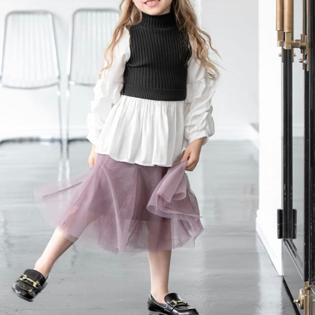 fifth(フィフス)のfifth レイヤード　ニット　子供　キッズ キッズ/ベビー/マタニティのキッズ服女の子用(90cm~)(ブラウス)の商品写真