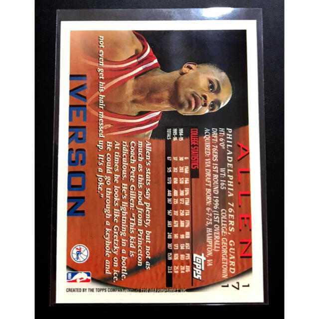 【258】 NBA カード Allen Iverson RC topps