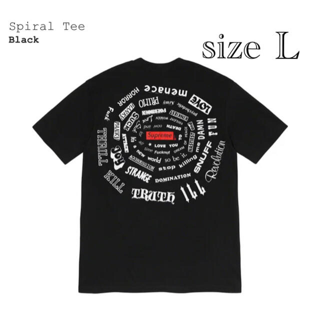 本日限定価格☆supreme spiral Tee  L  BLACK 21SS