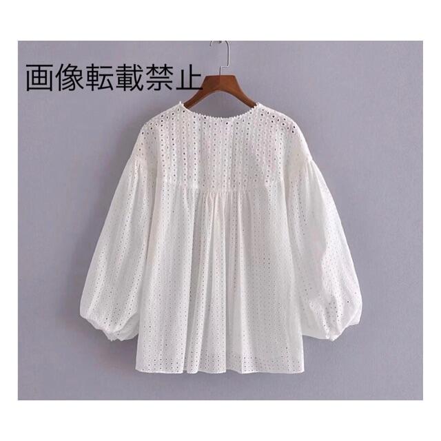 ZARA(ザラ)の🌼春新作💐3635◆white カットワーク 刺繍 ブラウス レディースのトップス(シャツ/ブラウス(長袖/七分))の商品写真