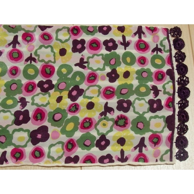 ANNA SUI(アナスイ)のANNASUI アナスイ リバーシブル スカーフ 花柄×ボーダー レディースのファッション小物(バンダナ/スカーフ)の商品写真
