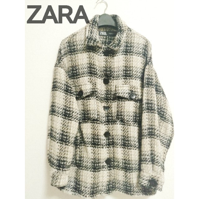 ZARA(ザラ)の送料込み！ZARA今季オーバーサイズチェックシャツジャケット レディースのジャケット/アウター(その他)の商品写真
