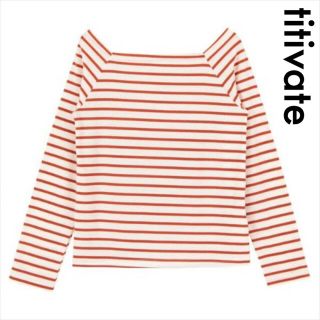 ティティベイト(titivate)のtitivateスクエアネックカットソープルオーバー(Tシャツ(長袖/七分))