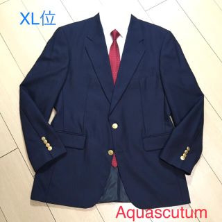 アクアスキュータム(AQUA SCUTUM)の極美品★アクアスキュータム『紺ブレザー』金釦◎極上ネイビージャケット  A636(テーラードジャケット)