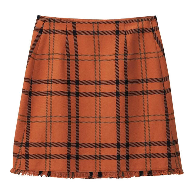 GU(ジーユー)のミニスカート　オレンジチェック柄 レディースのスカート(ミニスカート)の商品写真