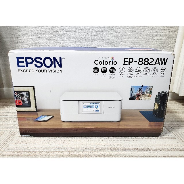 EPSON(エプソン)の未使用 エプソン EP-882AW インクジェットプリンター カラリオ スマホ/家電/カメラのPC/タブレット(PC周辺機器)の商品写真