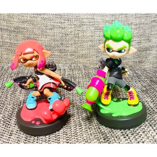 ニンテンドウ(任天堂)のスプラトゥーン2 amiibo アミーボ ガール ネオンピンク ボーイ グリーン(ゲームキャラクター)